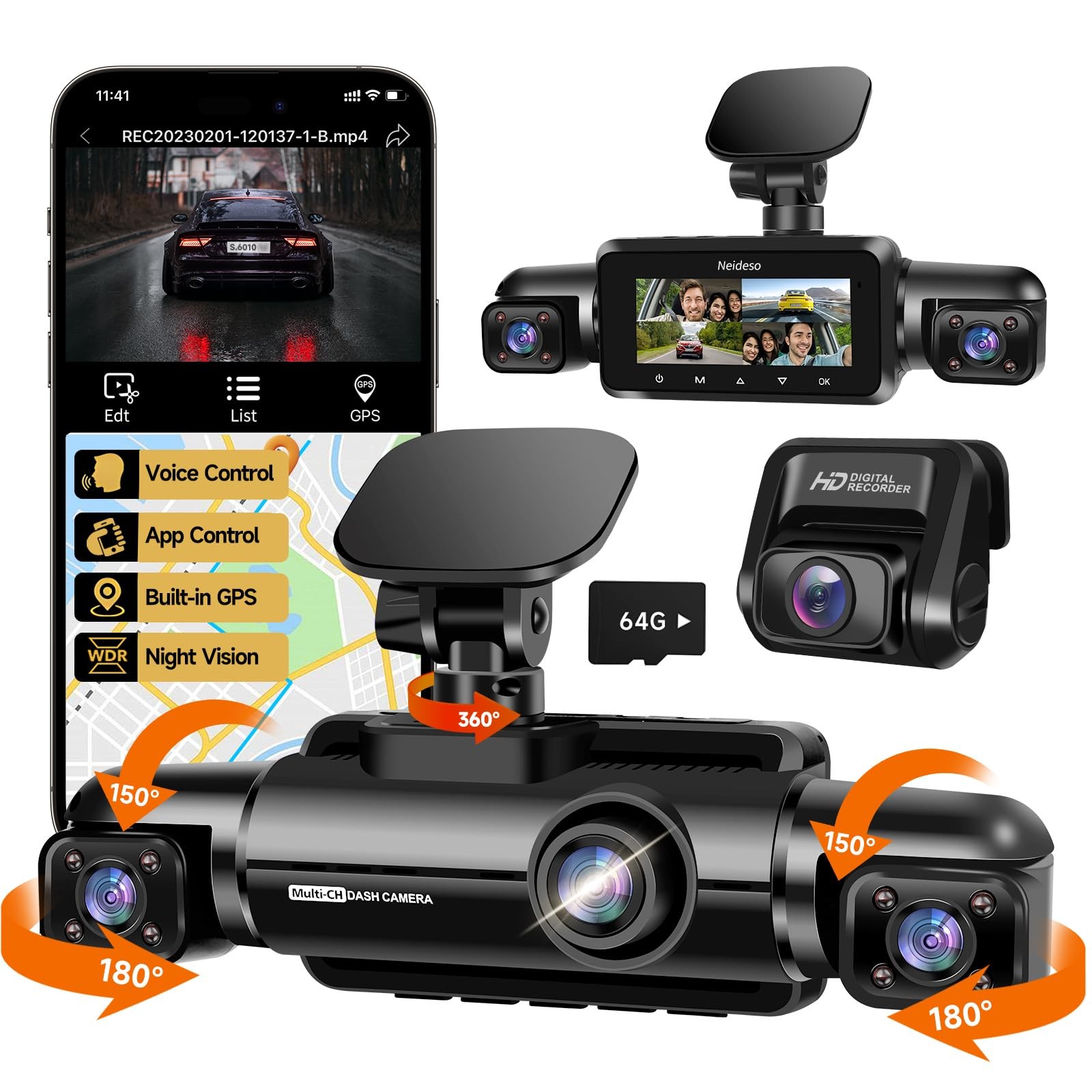 4 Channel 360 1080P Dash Cam