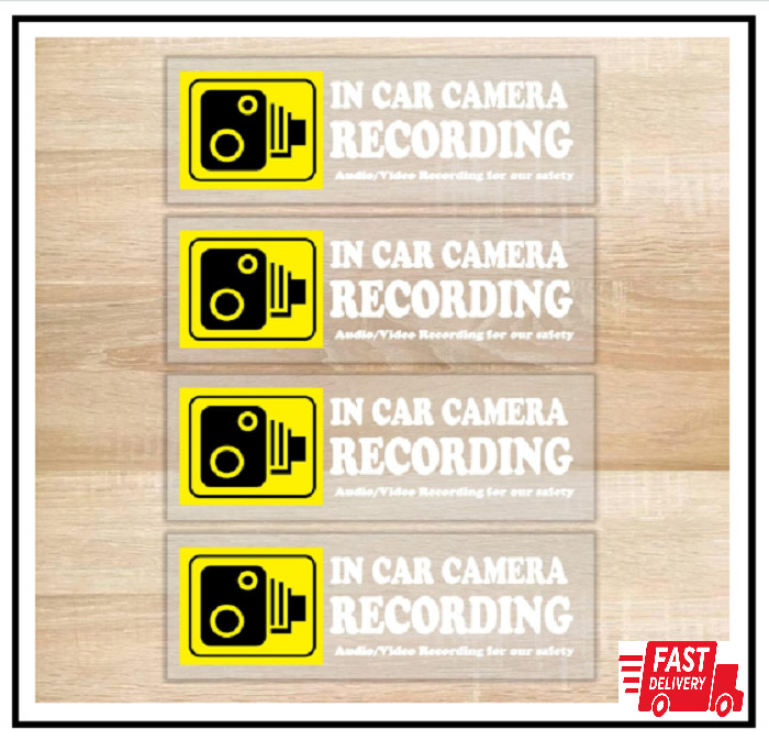 4 Pcs Camera Audio Video Recording Window Cars Stickers, in Car Camera Recording