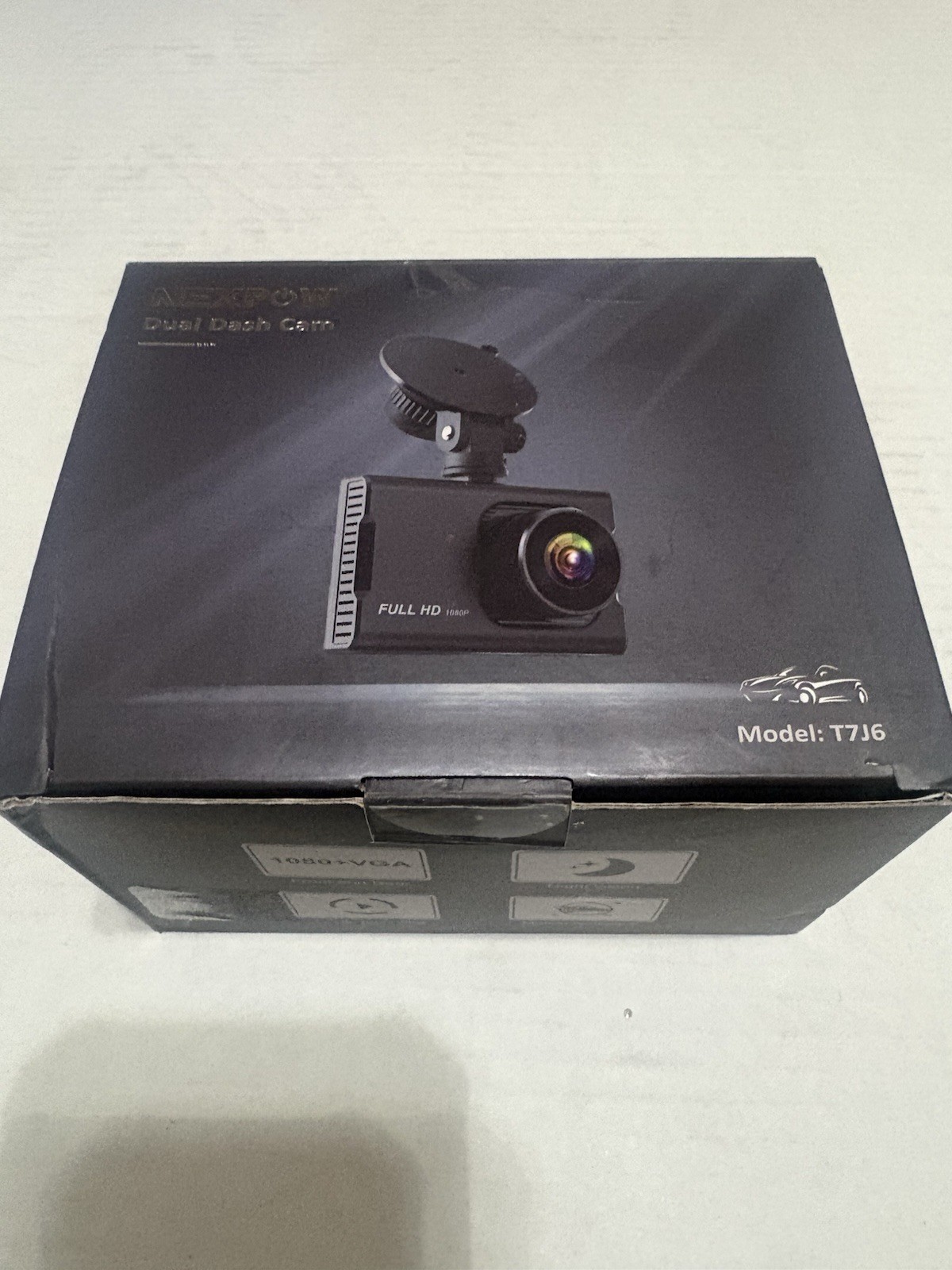 NEXPOW T7J6 Dual Dash Cam Front Rear Camera 1080P VGA Night Vision Loop Recordin