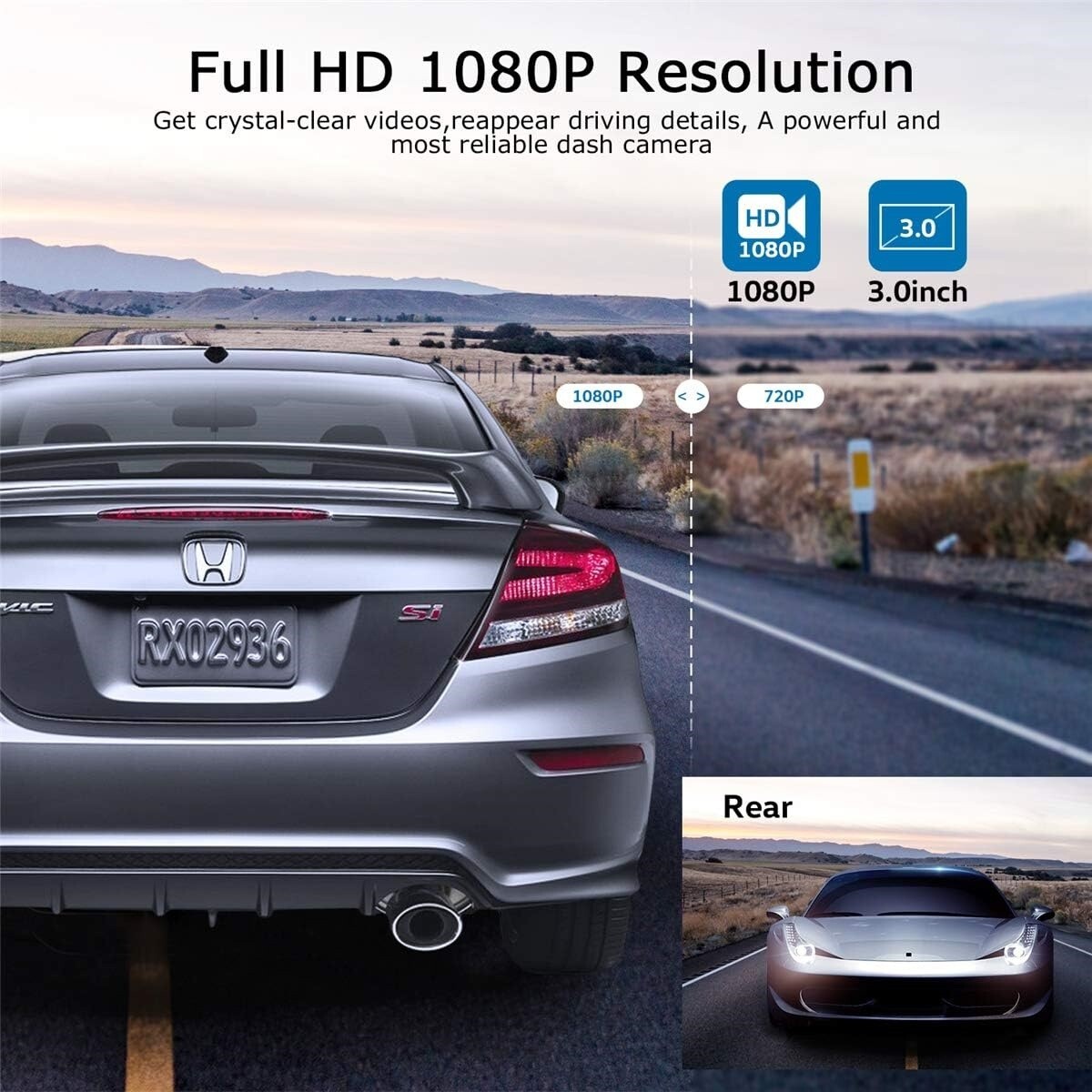 Camara De Carro Auto Coche Para Grabar Delantera Y Trasera Vision Nocturna NEW