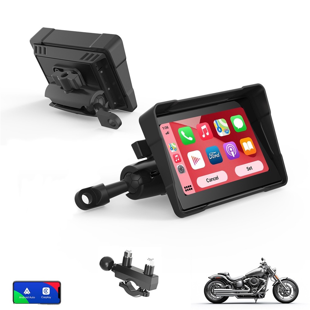 5″ Motorcycle Navigator GPS Wireless CarPlay Android Auto Screen / Camera / TPMS