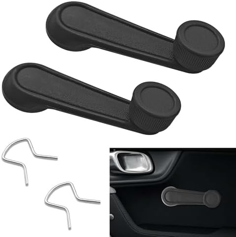 2PCS Interior Window Crank Handle, Window Crank Handle Replacement, Front Rear D