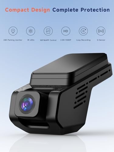 2.5K+1080P Dual Camera for Cars, 32GB Card Included, GT802 – BLACK
