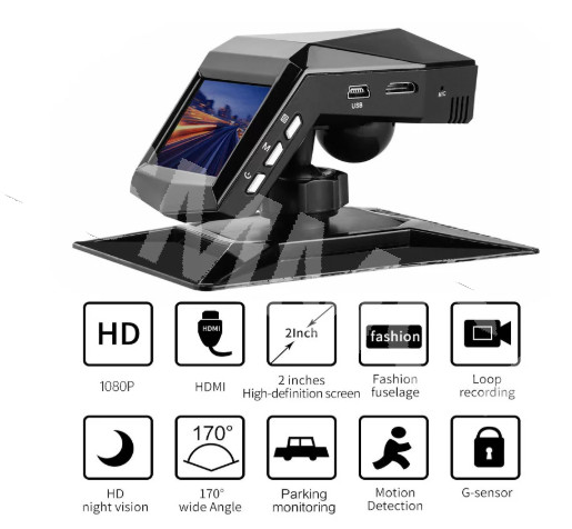 Car Dash Cam DVR Camera Registrator Driving Video Recorder G-sensor Night Vision