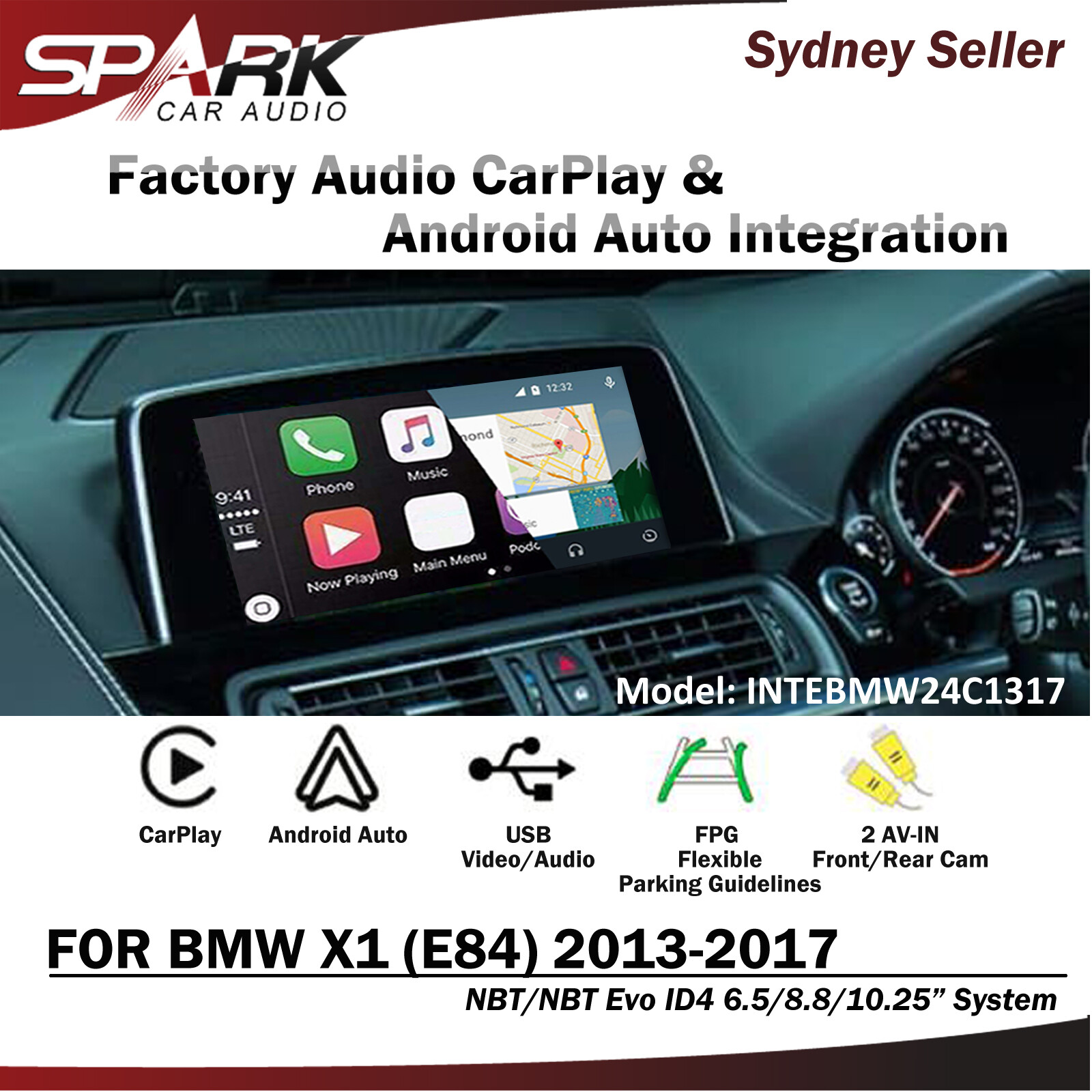 WIRELESS CARPLAY ANDROID AUTO MIRROR LINK FOR BMW X1 E84 NBT EVO ID4 2013-2017