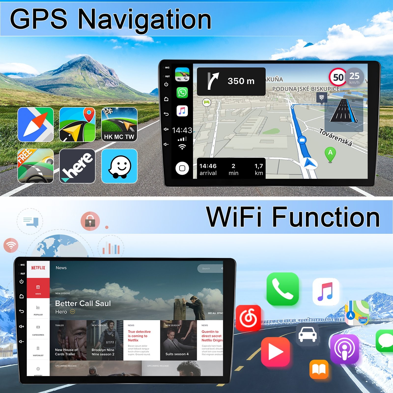 For Isuzu N Series NNR/NPR/NPS/NQR Truck Android14 Radio CarPlay Head Unit 4+64G