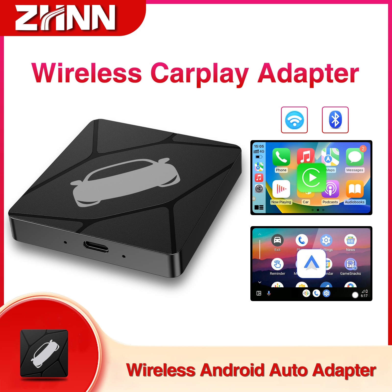 Wireless Carplay Adapter Android Auto Adapter Convert Wired to Wireless