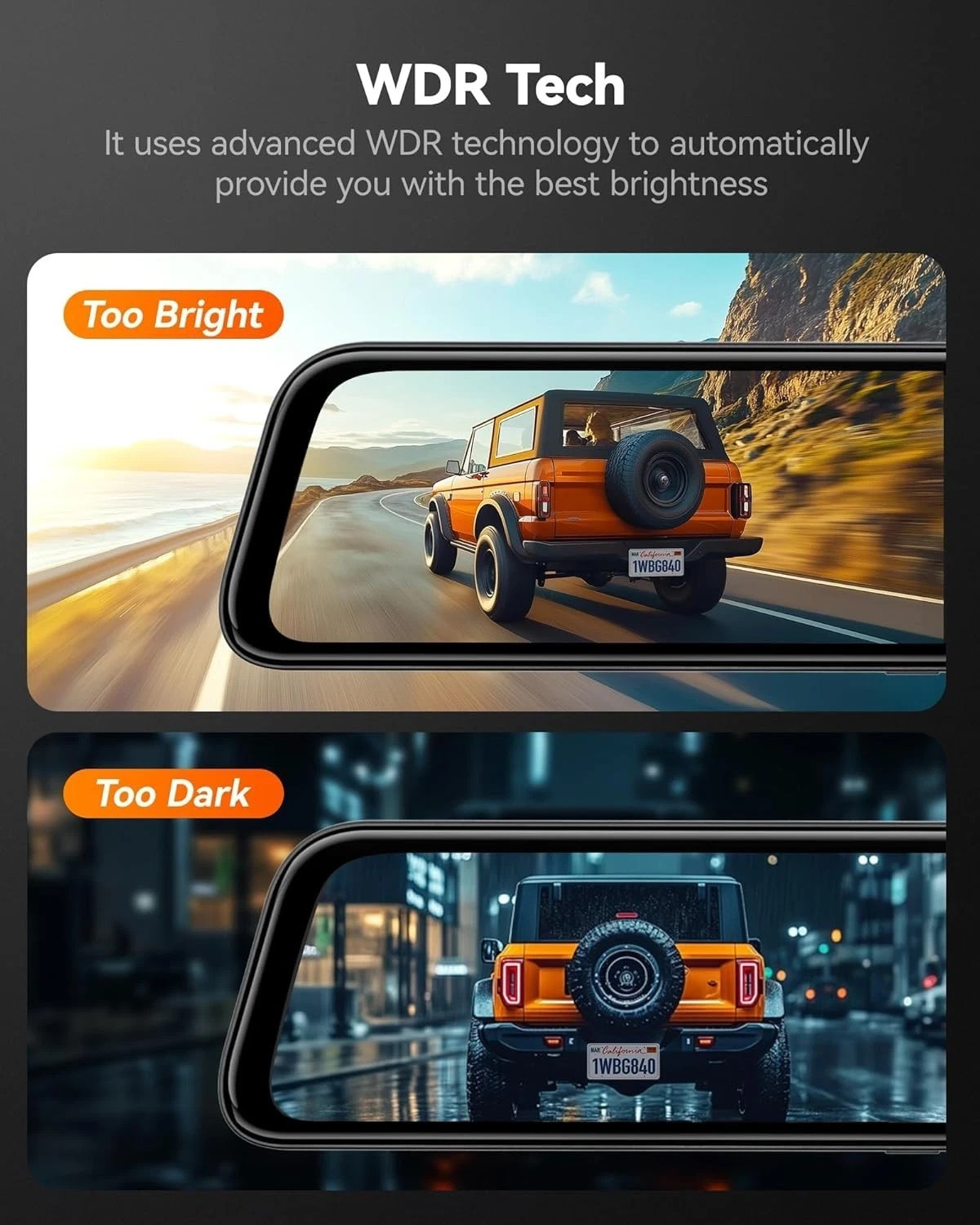 WOLFBOX G840S 12 inch Dash Camera