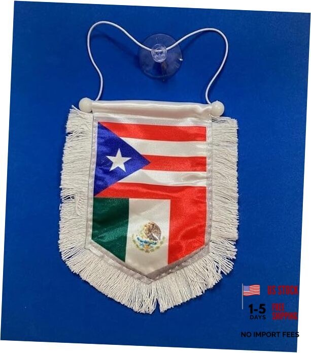 Puerto Rican Mexican flag for car accessories Mexico & Puerto Rico Car Flags