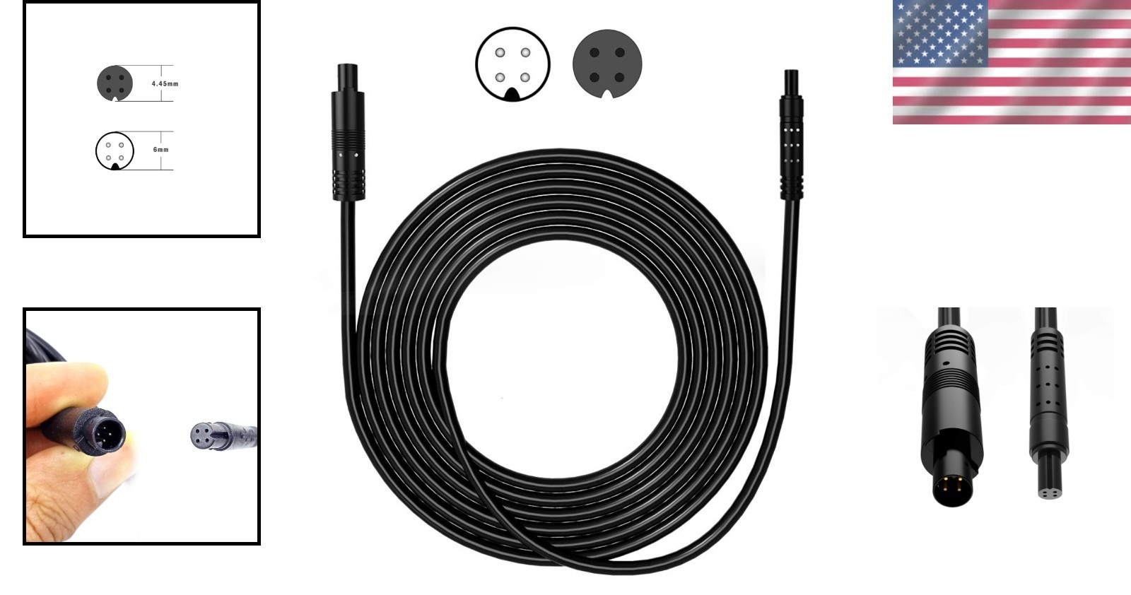 16.5Ft 4-Pin Dash Cam Extension Cable for Reliable Rear View Operation