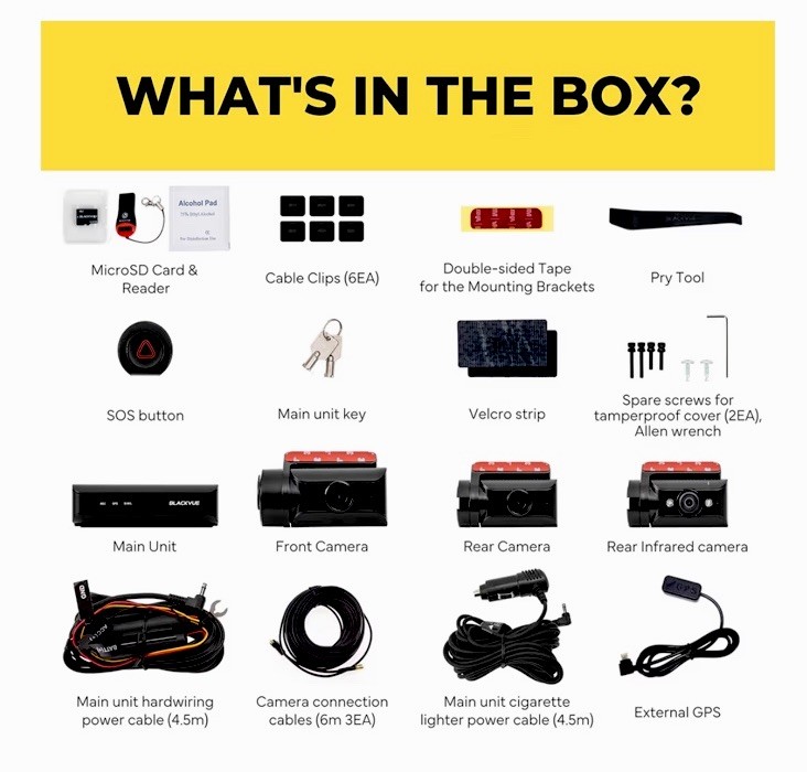 BlackVue DR770X Box-3CH PRO Dashcam Triple STARVIS External IR WiFi 256GB