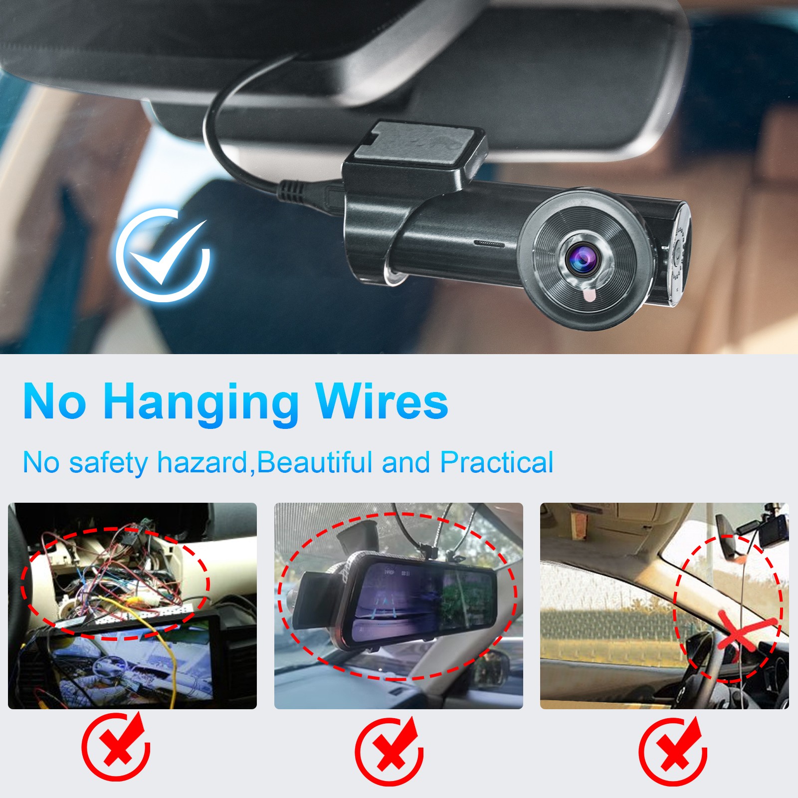 Mangoal Dash Cam Power Adapter for Land Rover with 3-Pin Purple-red Rain Sensor