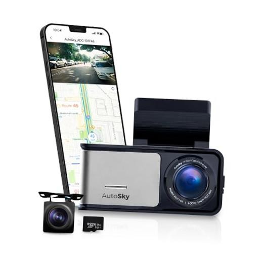 4K Dash Cam Pro – Front 4K + Rear 1080P | GPS, WiFi, App Control, G-Sensor |