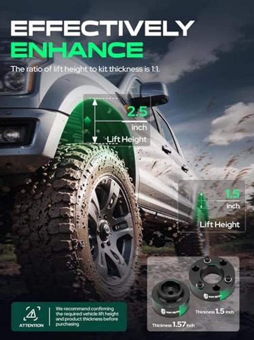 2.5 Inch Front & 1.5 Inch Rear Leveling Lift Kit Fits 2.5″ Front and 1.5″ Rear