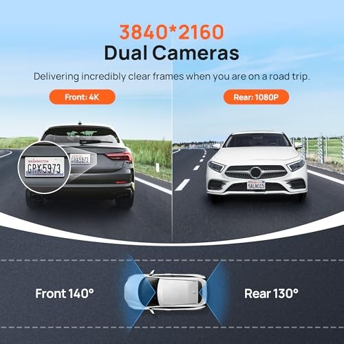 70mai A800S 4K Dash Cam Front Rear STARVIS 5GHz WiFi