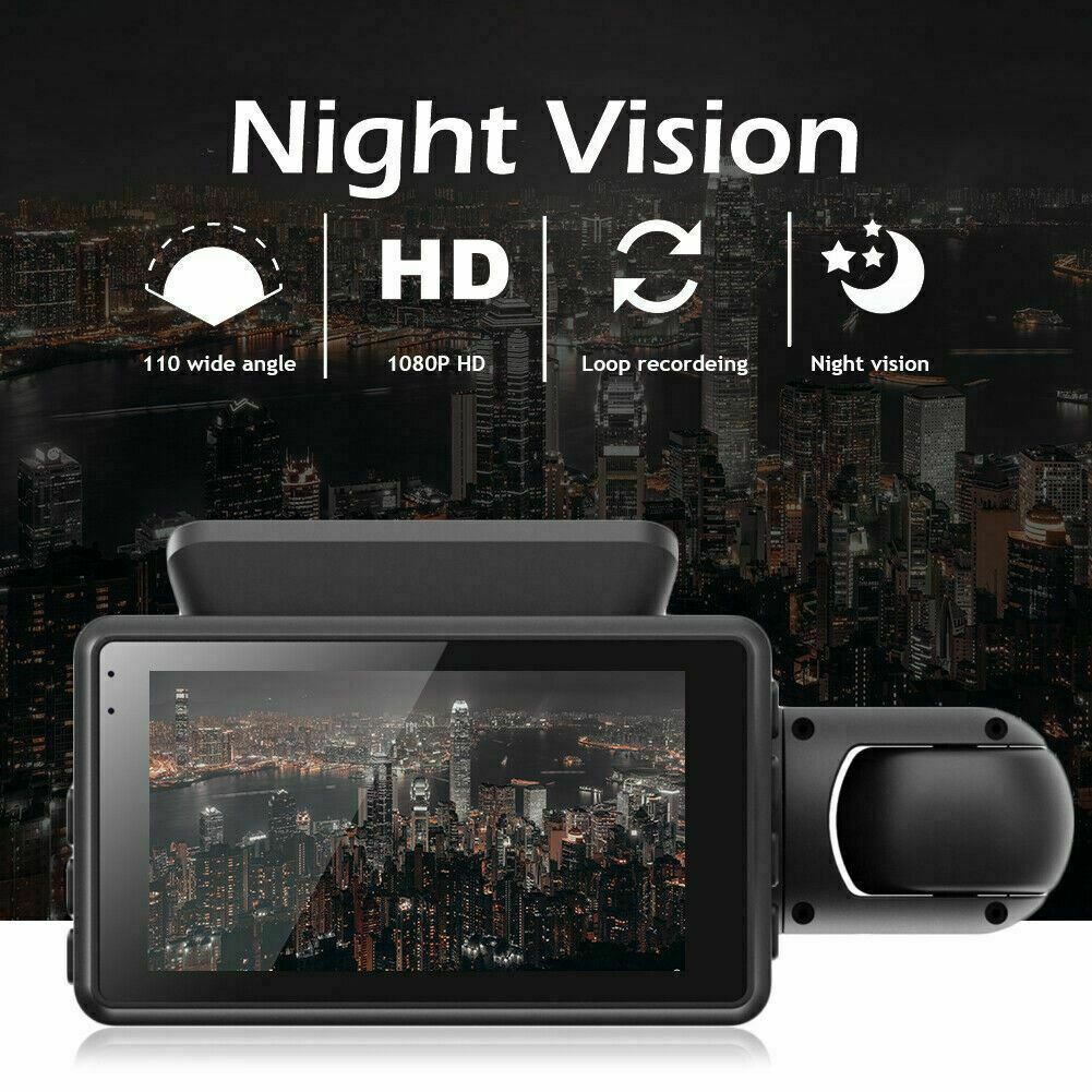 G-Sensor 1080P Car DVR Dash Cam Video Recorder Front And Inside Camera Dual Lens