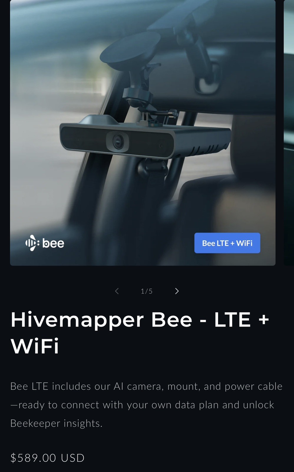 Hivemapper Bee Dashcam LTE And WiFi (New Without Box)
