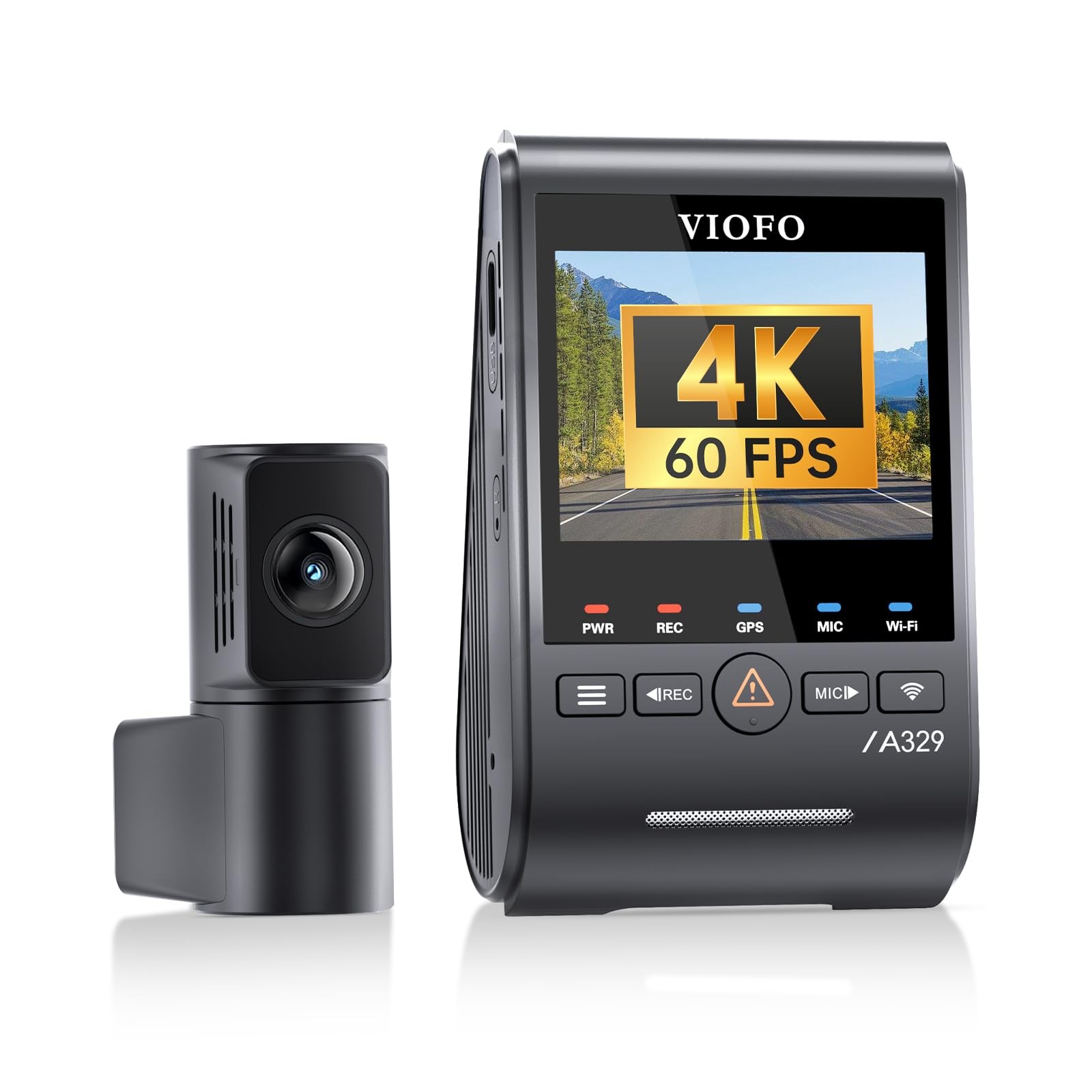 VIOFO A329S 4K 60FPS Dash Cam Front and Rear, 4K+2K Dual Dash Camera for Car
