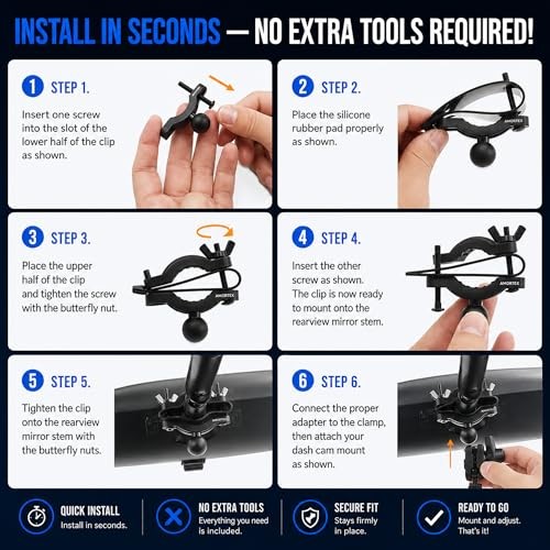 Universal Dash Cam Mount for Rove R2-4K, R2-4K Pro, R2-4K Dual, Redtiger Dash