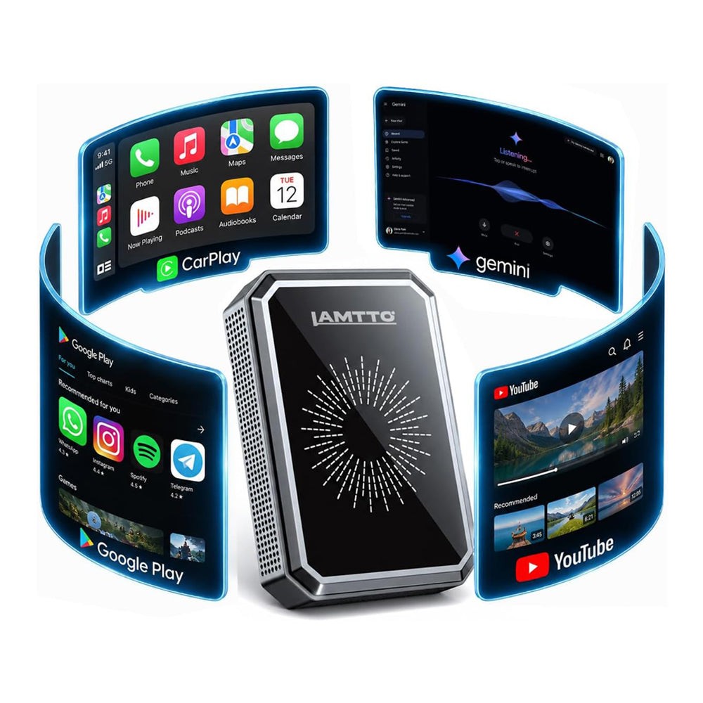 Wireless CarPlay Adapter Al box Converter w/ Gemini Al & Full Google Play Access