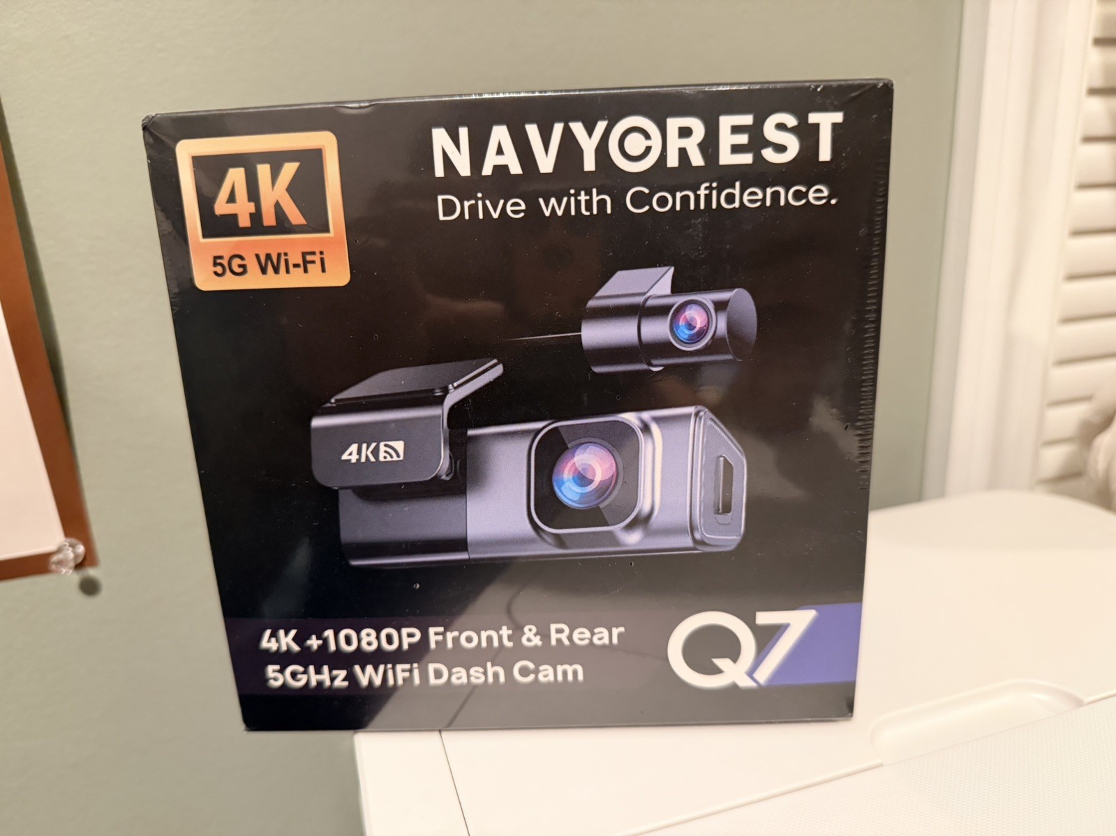 4K Dash Cam Front and Rear, Built-in 5G WiFi, Dash Camera for Cars 4K