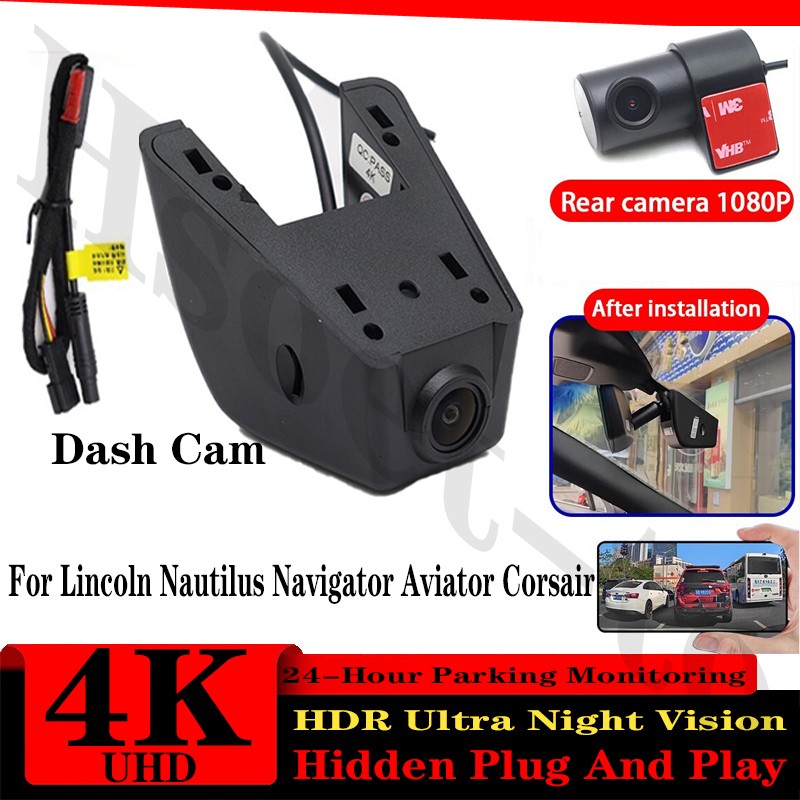 4K 2160P Wifi DVR Dash Cam Camera For Lincoln Nautilus Navigator Aviator Corsair
