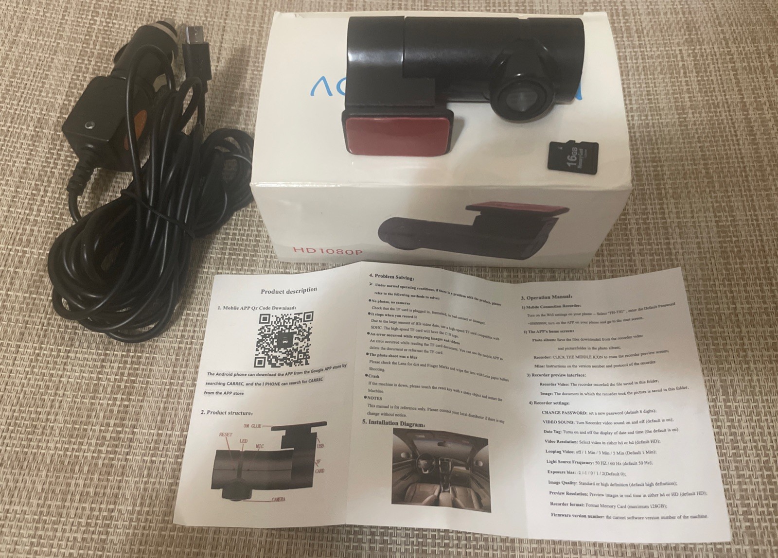 Mini Dash Cam High Resolution 1080P Video Camera 16GB