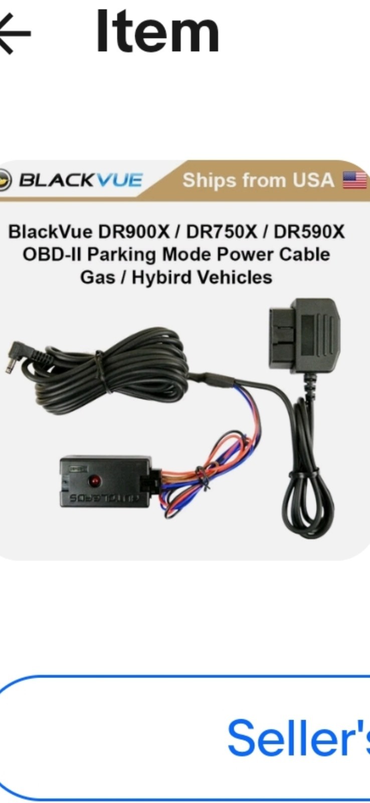 BlackVue DR970X / DR770X / DR590X OBD-II Parking Mode Power Cable, 3 Pins