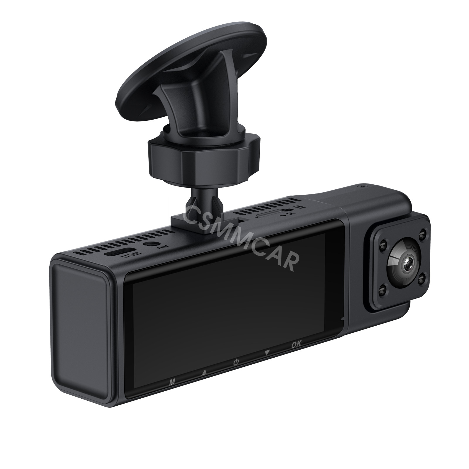 3-lens Car Dash Cam Video DVR Cycle Recording Phone APP Connection Night Vision