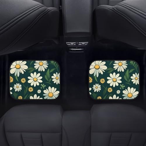 Universal Daisy Car Floor Mats,Floral Print Vehicle Floor Daisy Floral