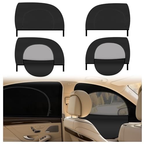 4PCS Car Window Shades with Zipper – Front/Rear – Side Windows for Side Windows