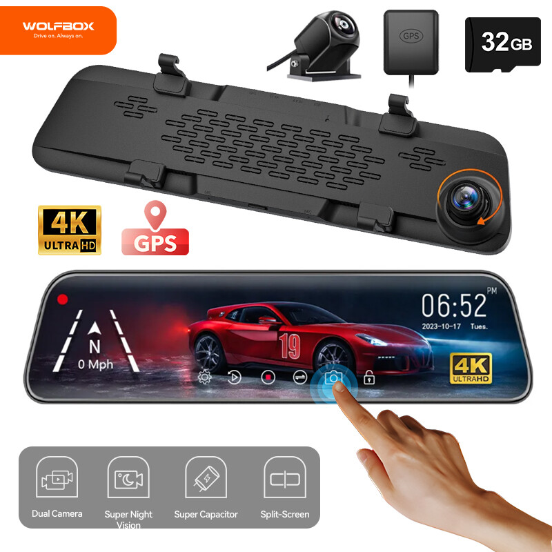 12″ Rearview Mirror Car DVR Dual Dash Cam G840S Camera Front Rear Video Recorder