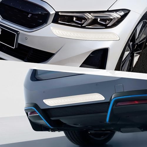 2PCS Rubber Car Bumper Guard, Car Bumper Protector, Anti-Collision Front White