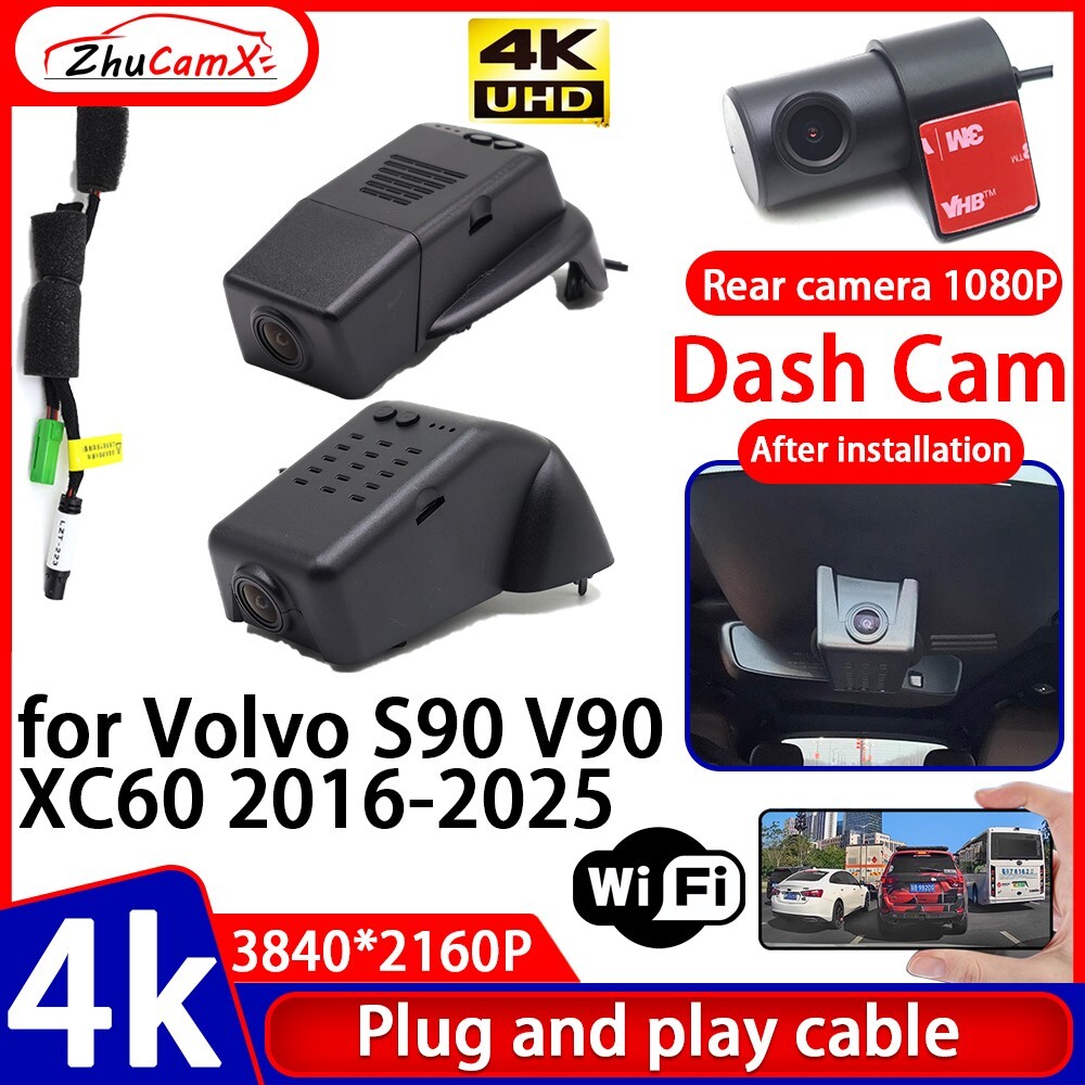 Plug and Play 4K 2160P Wifi Car Dash Cam Camera for Volvo S90 V90 XC60 2016-2025