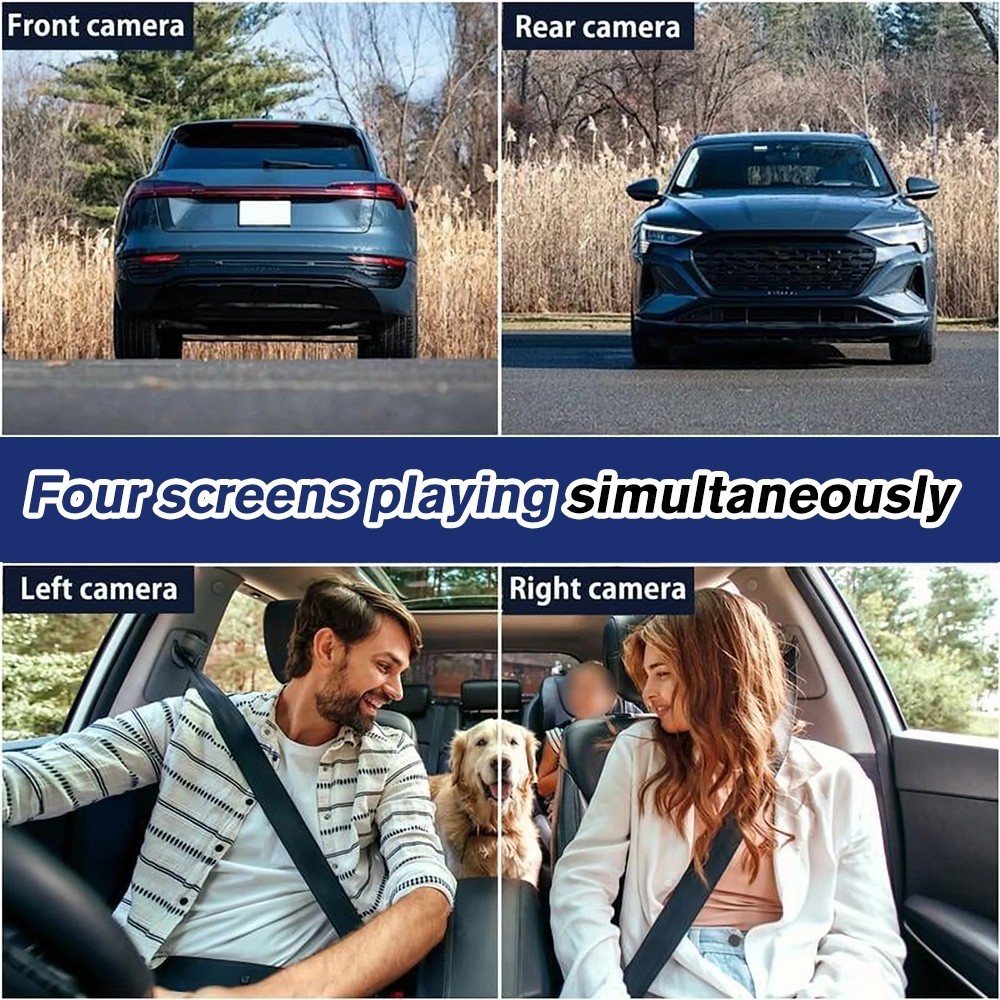 360° 4 Channel 1080P Car Dash Cam Front Rear Inside Left Right +Camera +Wifi US