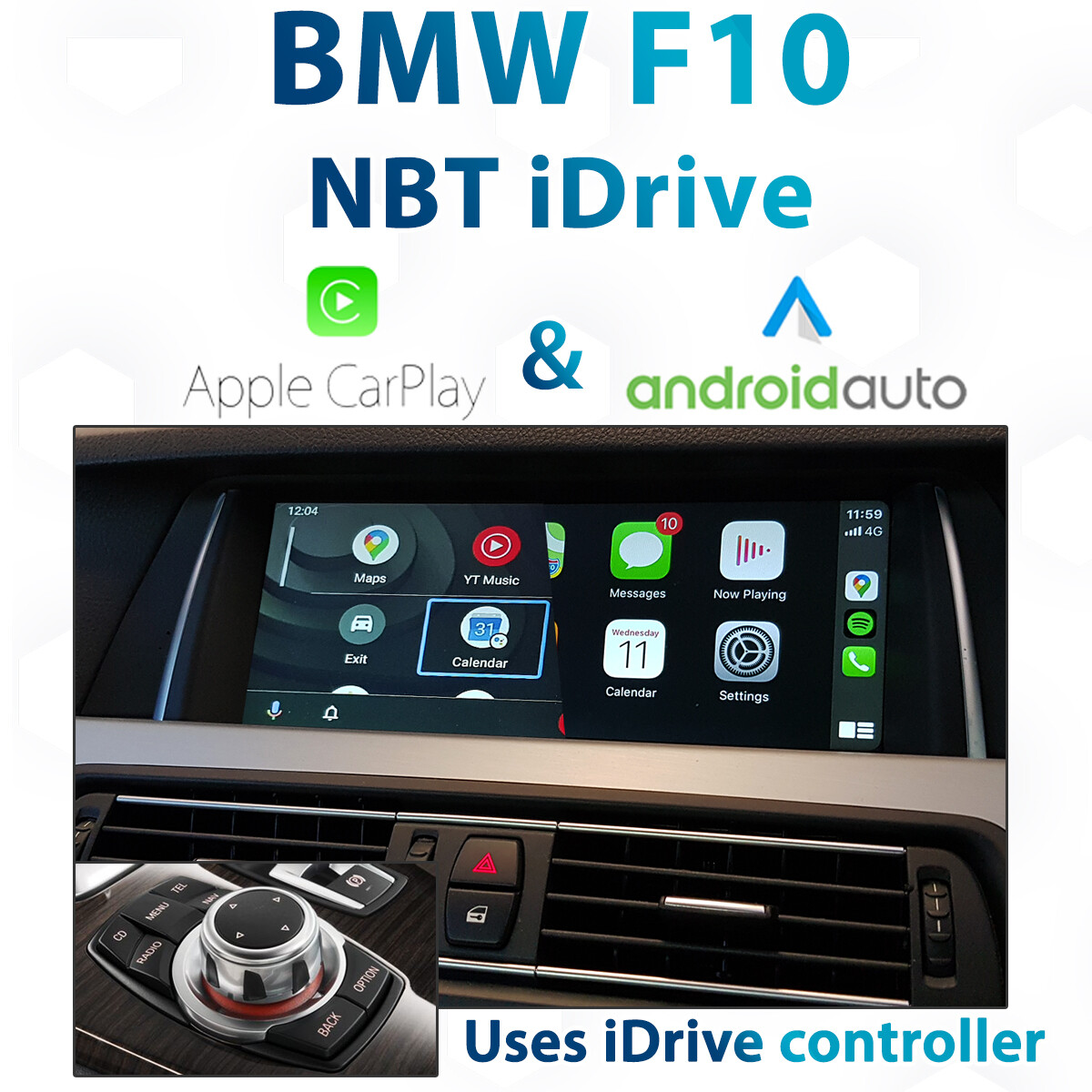 [MY12-2016] BMW F10 NBT iDrive ID4 – Apple CarPlay & Android Auto Integration