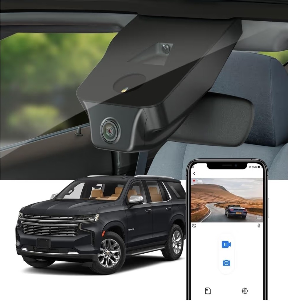 Fitcamx 4K Dash Cam Adapts for Chevy Tahoe 2021-2026 (HD2-4925 6 Or 8 Vents)