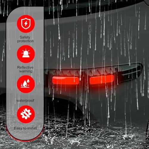 Car Bumper Reflective Strips, Automotive Safety Warning Anti 2 PCS Red