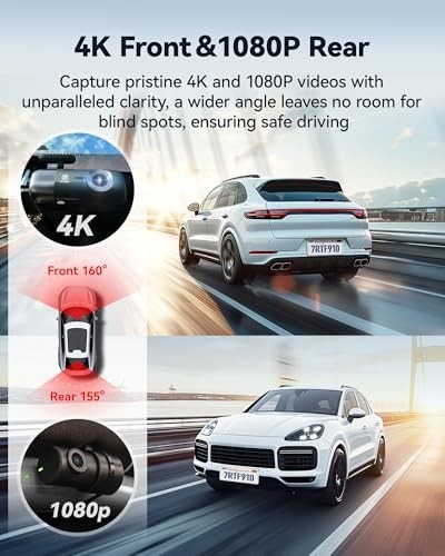 5.8GHz WiFi Dash Cam with App Control, G-Sensor, Night Vision, 1080P HD