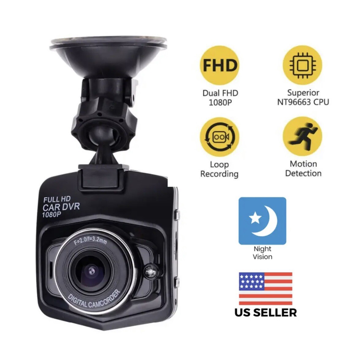 2.4” Full HD 1080P Dash Cam Car DVR Front or Rear Camera Night Vision G-sensor