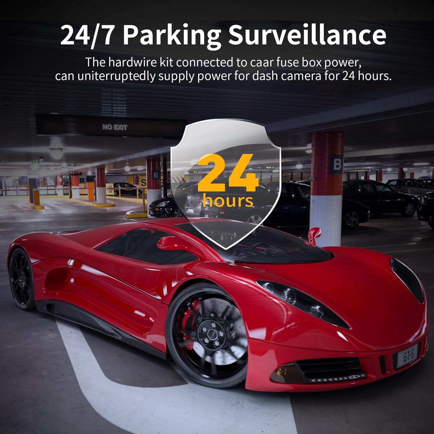 Dash Cam Hardwire Kit 12V-24V to 5V/3A Voltage Display 24/7 Parking Mode Acc Low
