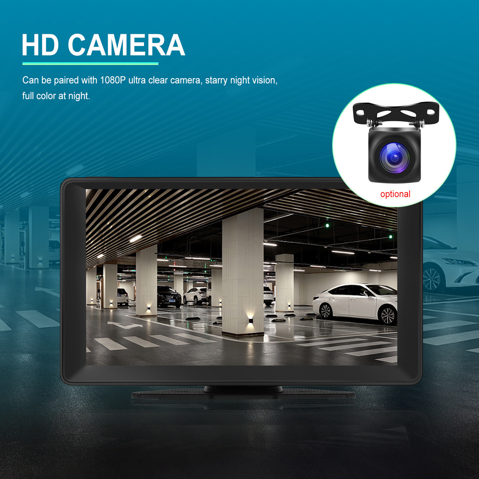 Car DVR Dash Cam Front Camera MP5 Player Radio For Carplay Bluetooth AUX 9in