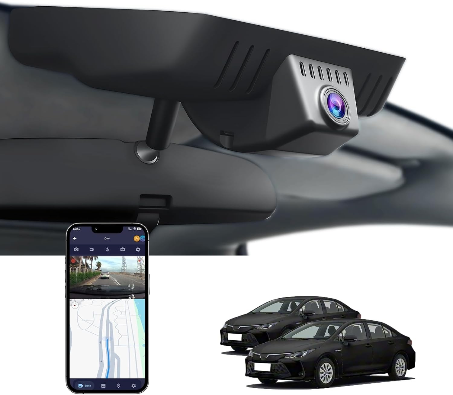 4K Dash Cam-Toyota Corolla 2023-2026 Sedan Hatchback Hybrid OEM 64GB CARD WiFi