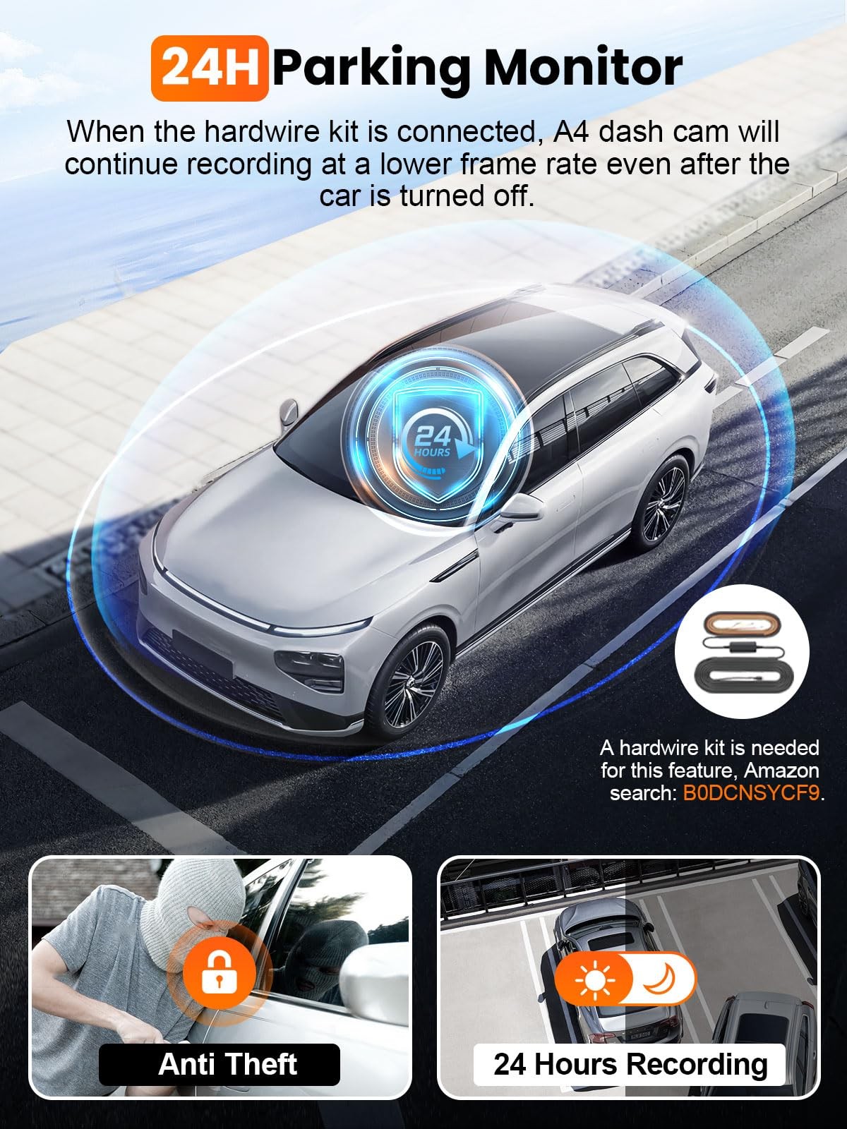 4K+2.5K Dash Cam Front and Rear, Built-in 5G WiFi 6 GPS Dual Dashcam