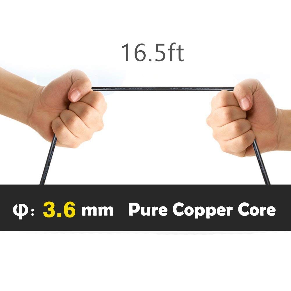 Plug-and-Play 16.5 Ft Dash Cam Extension Cable – 2.5mm for Rear View Cameras