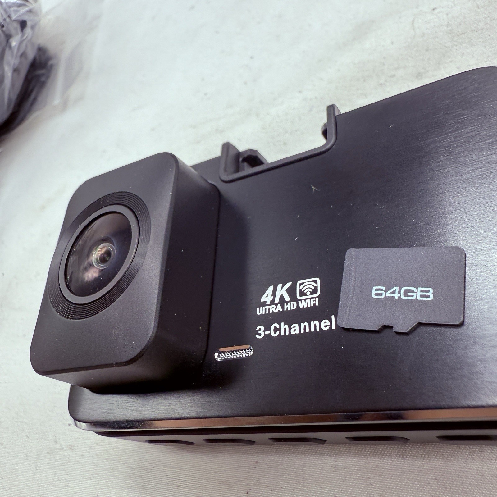 3 Channel 4k Dash Cam Front and Rear and Inside, Car Mount Dash Camera with WiFi