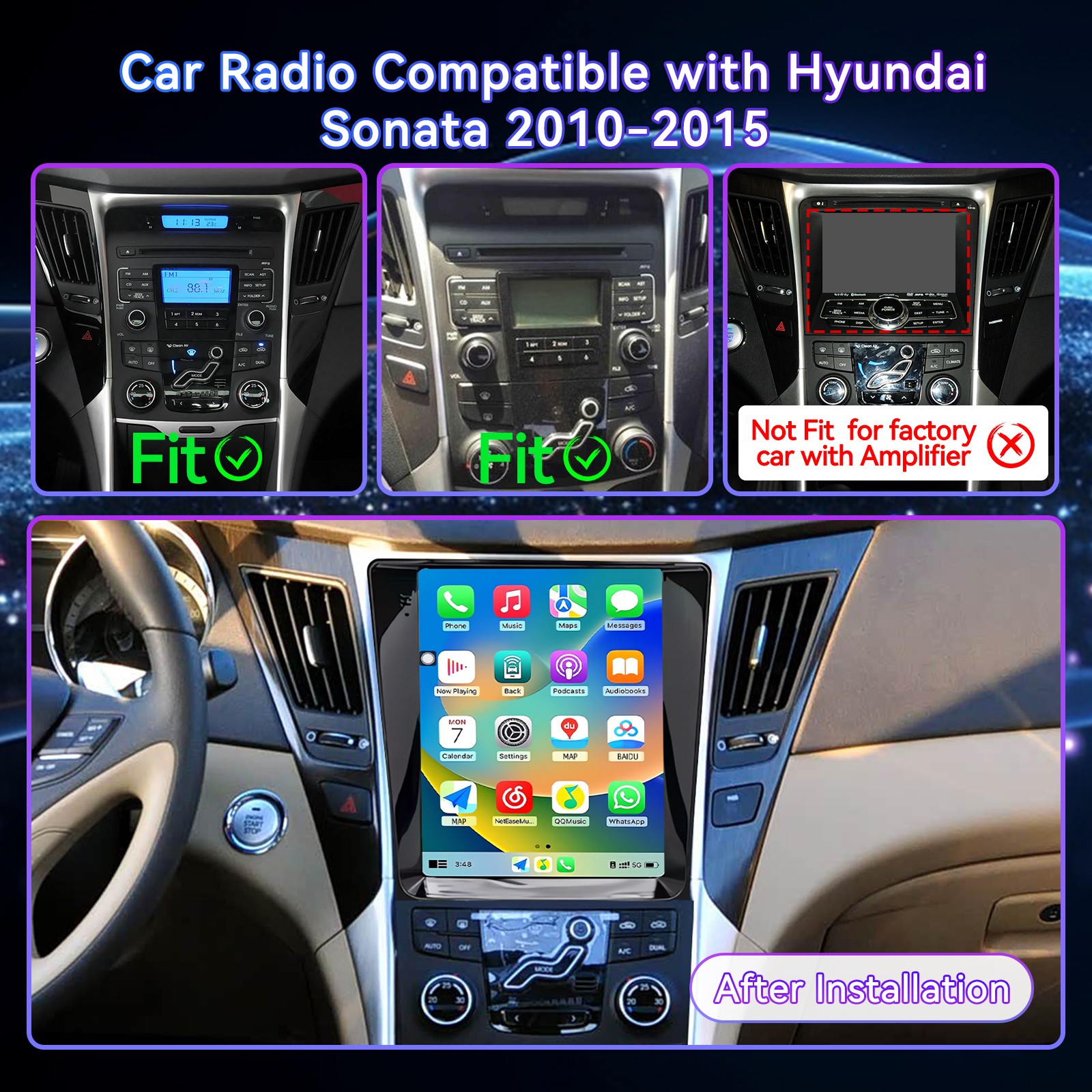 9.7” Android 13 Carplay GPS Navi Car Radio For Hyundai Sonata 2011-2015