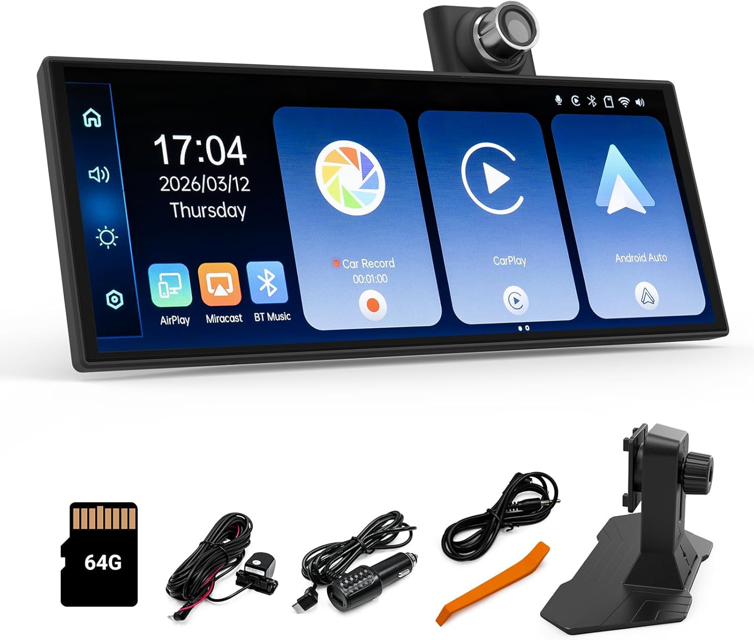 Wireless Carplay and Android Auto 11.26-Inch Touchscreen, 4K Dash Camera and 108