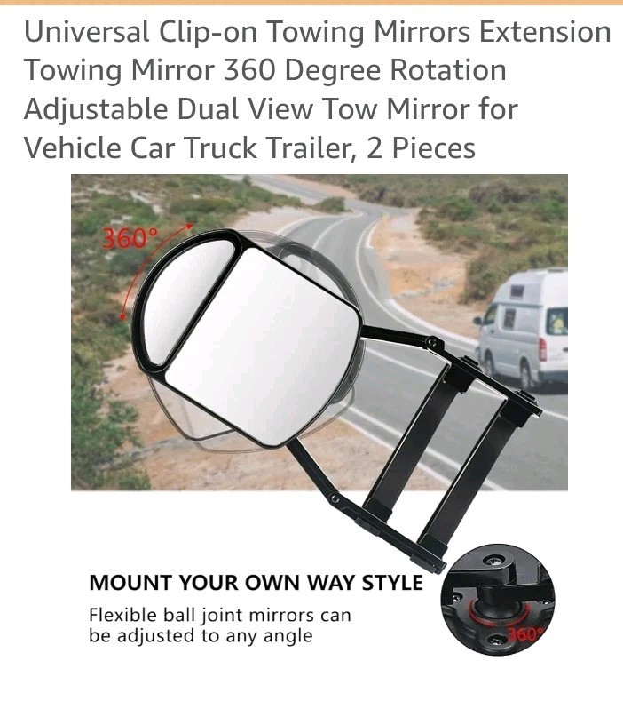 Towing Mirrors, Mirror Extensions For Towing, 360 Degree Convex Mirror A