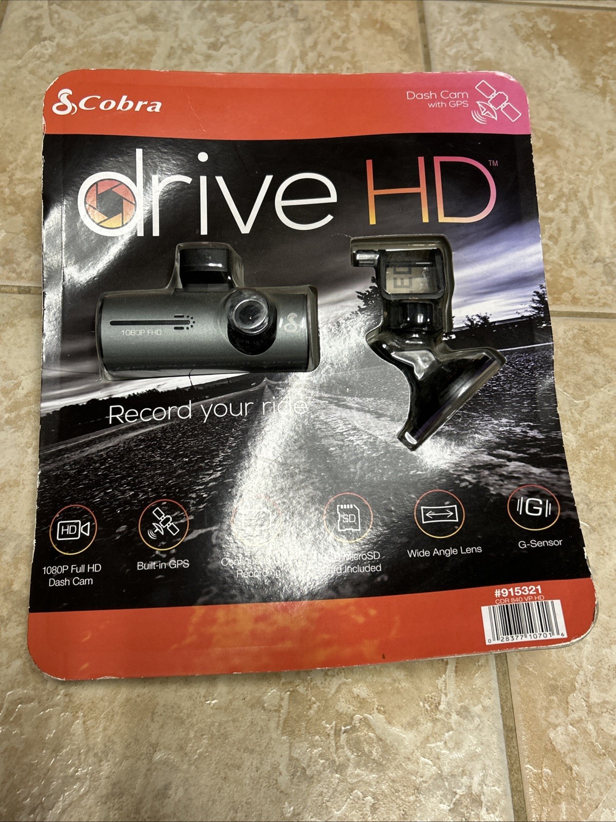 Cobra Drive HD Dash Cam W/ GPS Model CDR840 #915321 Collision Detection 1080p